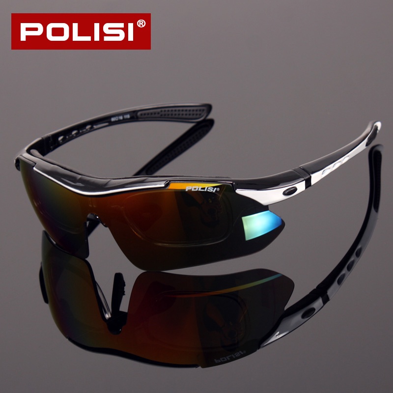 戶外運動騎行眼鏡運動眼鏡太陽眼鏡POLISI專業騎行眼鏡近視偏光防風沙男女戶外跑步公路自行車護目鏡