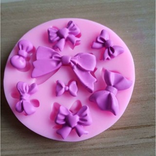 附發票(044) DIY樂樂 3/8連蝴蝶結翻糖模具 矽膠模具 巧克力模型 手工皂模 餅乾模具 蛋糕模具 花邊裝飾