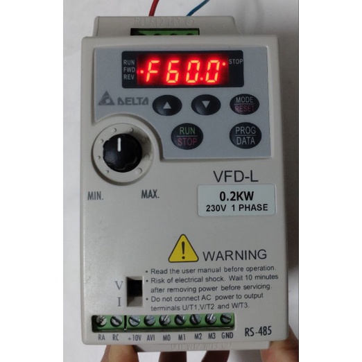 🌞二手現貨保固 DELTA台達VFD-L變頻器VFD002L21A 0.2kW單相220V高性能•簡易型 RS-485