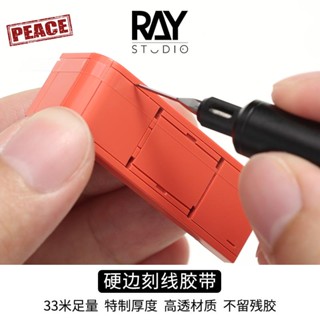 NEW-PEACE RAY的模型世界推刀定位刻線透明曲面硬邊膠帶GK改造高達模型工具