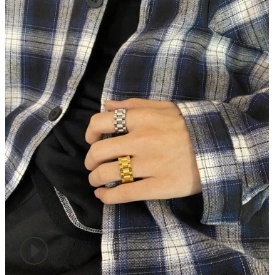 鋼鏈個性ins潮流男士韓國鈦鋼嘻哈尾戒指環表帶戒戒指