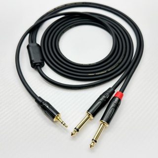 監聽喇叭專用 方塊隔離器 防噪線 3.5對6.3 TS 一分二 播放線 6.5mm 3.5mm音源線 彎頭L型 Y型線