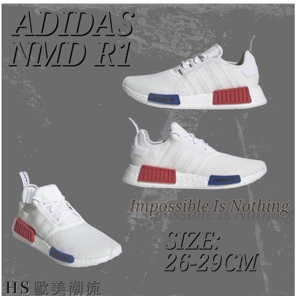 【hsunn】ADIDAS NMD R1 經典白藍紅OG色 潮流 休閒鞋 運動鞋 經典
