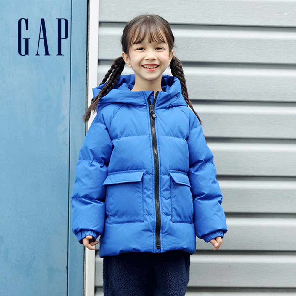 Gap 兒童裝 連帽羽絨外套-藍色(707734)