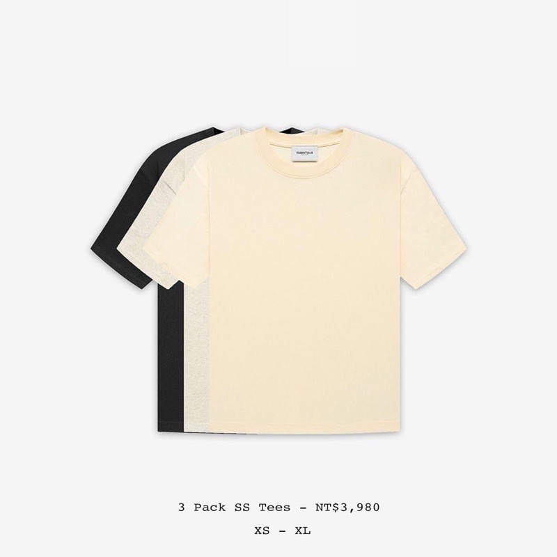 FOG ESSENTIALS 22SS 3PACK SS TEE 素T 三入組合包  FEAR OF GOD 小賈斯汀