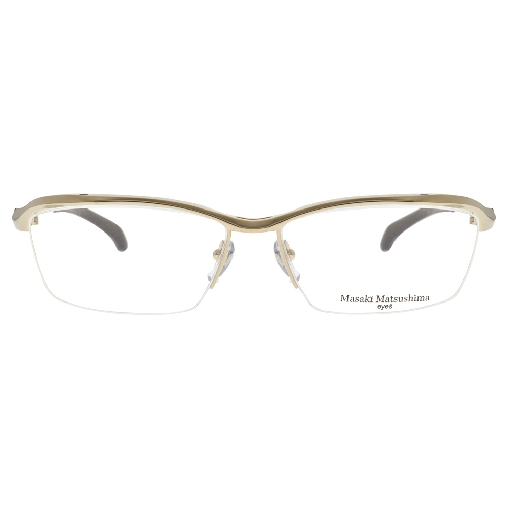 Masaki Matsushima 光學眼鏡 MF1260 C1 流線半框款 眼鏡框 - 金橘眼鏡