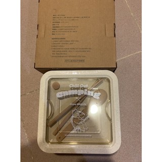 全新 現貨 新光三越 限量 小麥方形餐盒 小麥桿纖維 可微波 環保餐盒 附筷子 湯匙 環保餐具 便當盒 外食好物