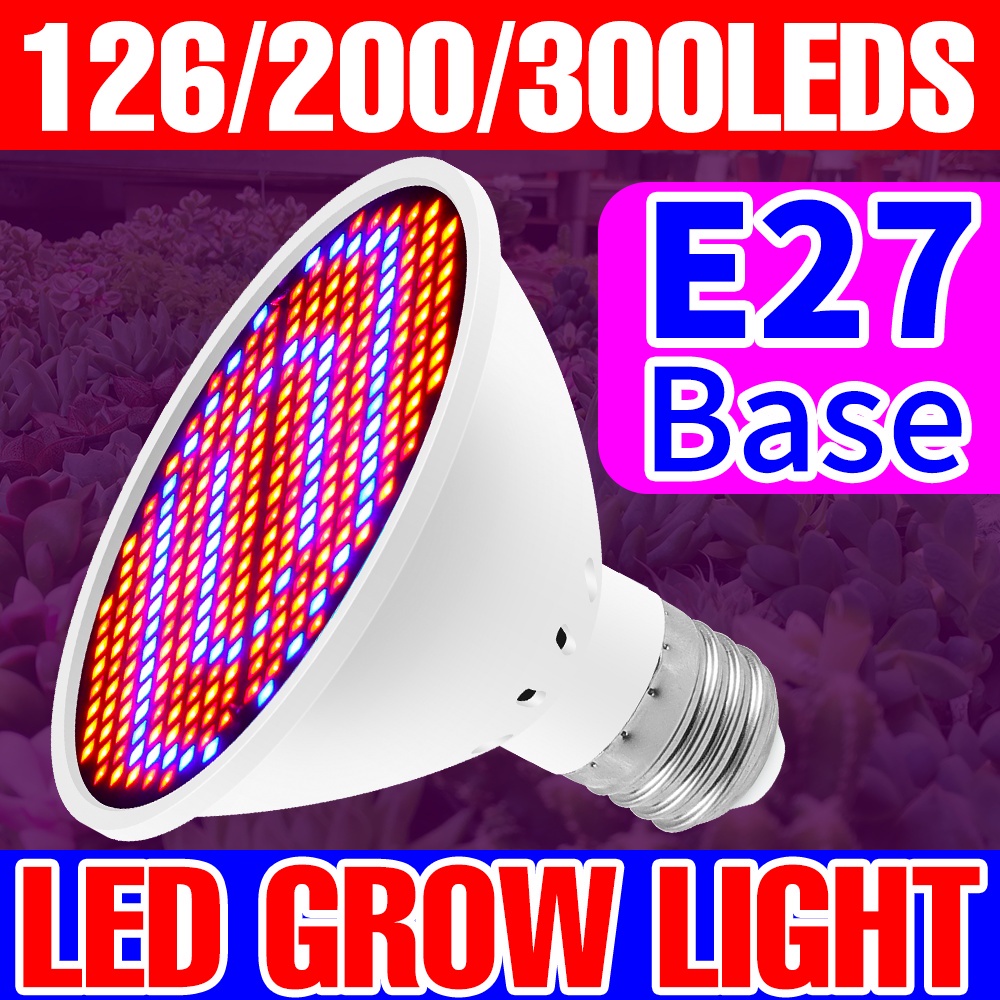 LED E27植物生長燈全光譜燈溫室室內水培植物燈泡栽培花卉種子126 200 300Leds 85-265V