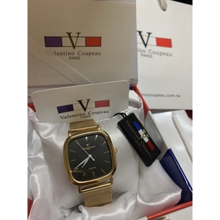 Valentino Coupeau 復古時尚方形米蘭錶款-黑面