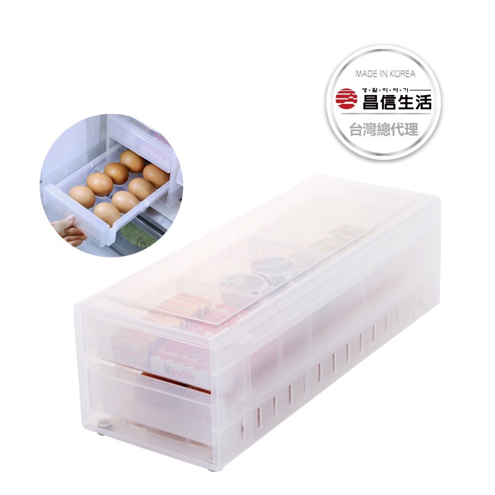 昌信生活 韓國INTRAY冰箱抽屜式收納盒(單層+16蛋格)