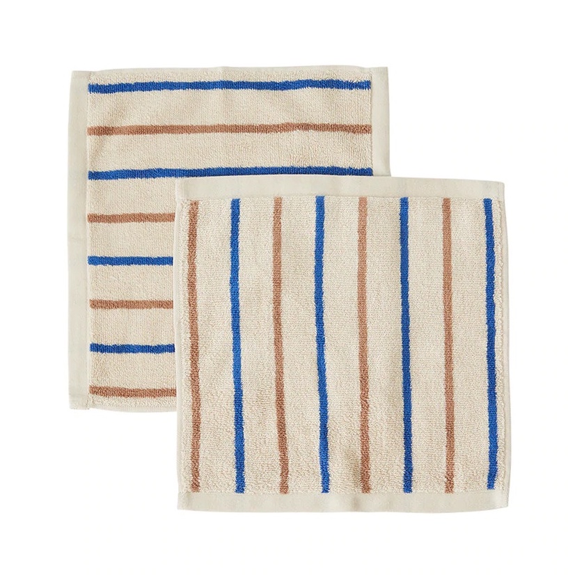 【丹麥 OYOY】Raita 條紋有機棉方巾(2入組)-共4款《WUZ屋子》擦手巾 洗臉巾 毛巾