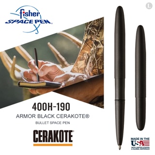 【IUHT】Fisher Space Pen ARMOR BLACK CERAKOTE® 盔甲黑子彈型筆400H-190