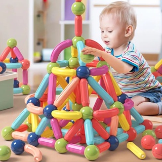 25 件裝魔法磁性積木玩具磁性建築套裝磁鐵球棒棒遊戲蒙台梭利兒童益智玩具