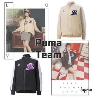 PUMA 流行系列 Puma Team 棒球外套 拉鍊 休閒 學院風 黑53917401 奶茶53917467