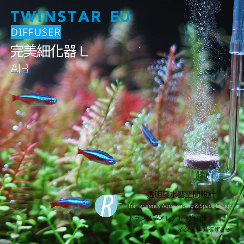 透明度 TRN｜TWINSTAR 雙星｜AIR Diffuser 完美細化器｜L｜奈米陶瓷 氣泡石 極細氣泡