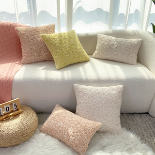新品毛絨抱枕ins北歐簡約素色沙發靠枕套臥室靠墊