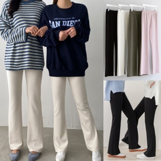 【白鳥麗子】韓國製 舒適純色彈性鬆緊長褲