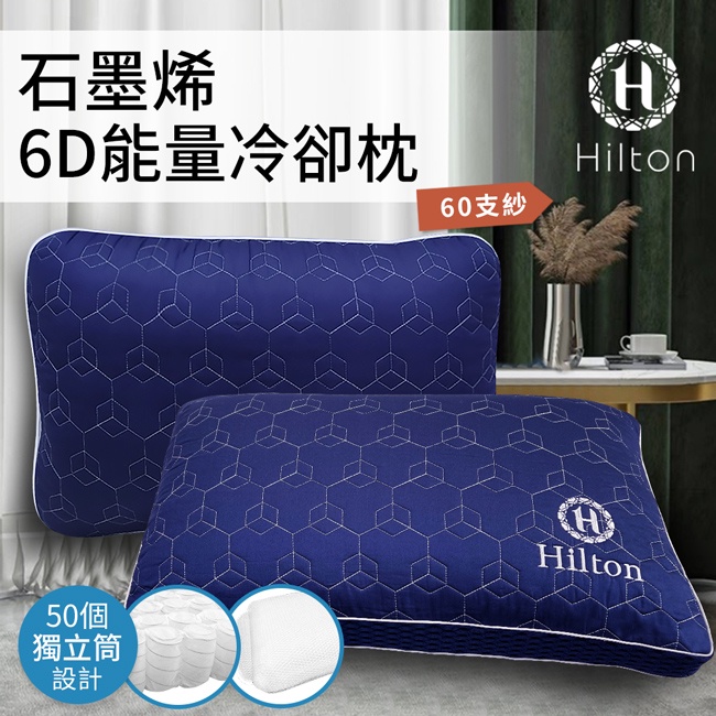 【Hilton 希爾頓】負離子石墨烯6D能量健康枕(B3008-WX)