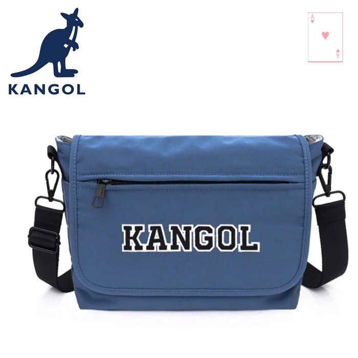 【紅心包包館】KANGOL 英國袋鼠 側背包 斜背包 郵差包 62251718 中藍 米白 黑色