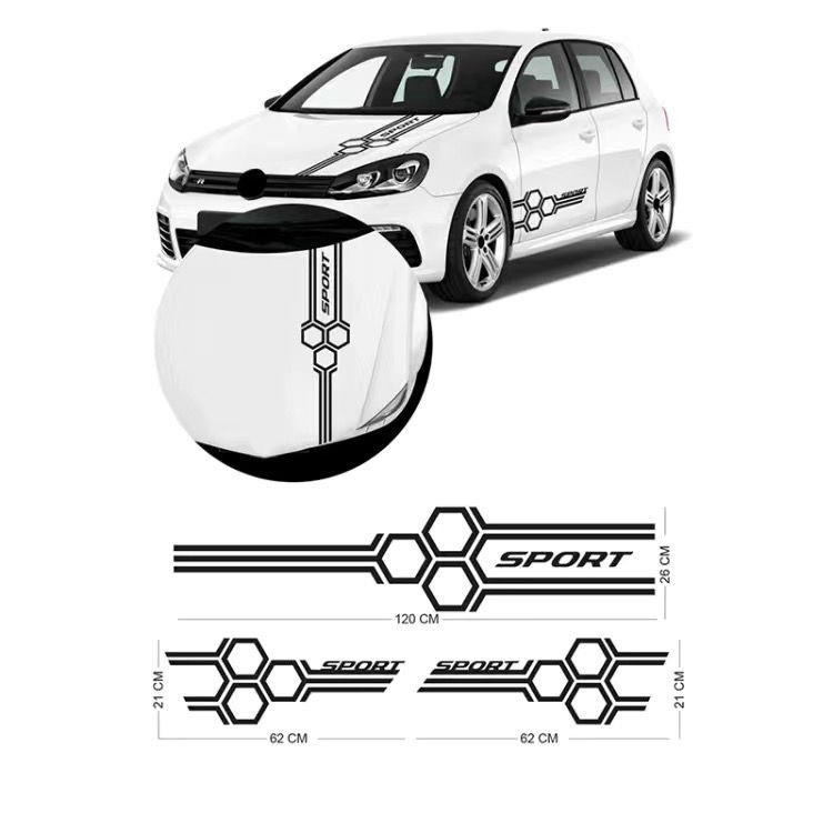 【新品*特惠】汽車貼紙  個性蜂巢車門機蓋劃痕遮擋貼貼畫 適用於本田 Luxgen 豐田 BMW 賓士 尼桑 福斯 現代