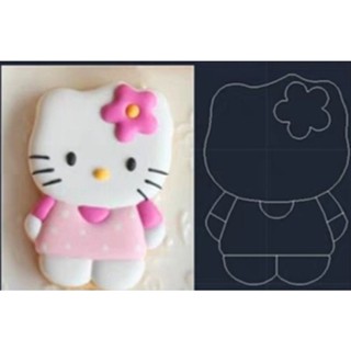 品名：#DIY手壓式可愛卡哇伊花朵凱蒂貓kitty造型饅頭餅乾模具