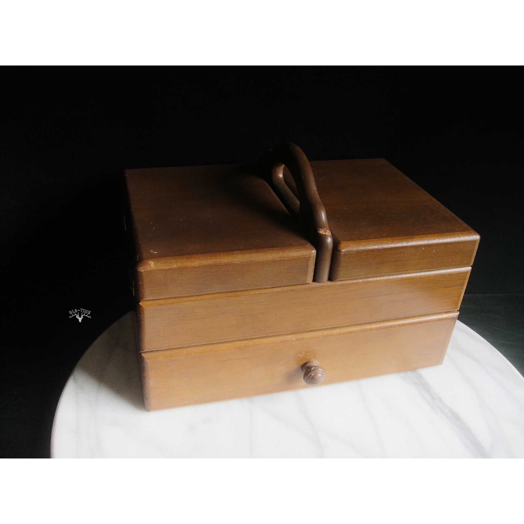 【老時光】早期二手古物日本木製裁縫箱