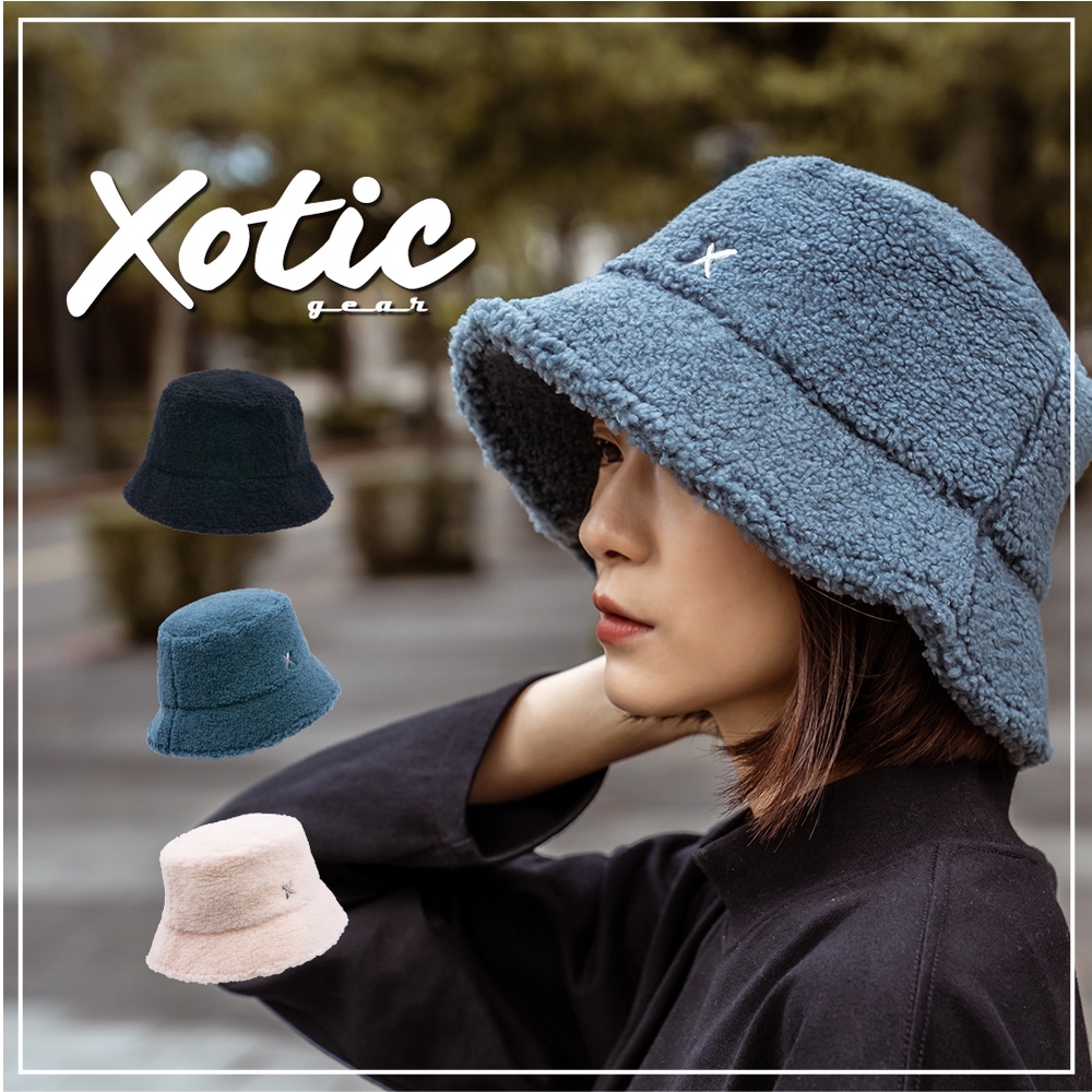 【Xotic gear】 泰迪熊絨毛別針漁夫帽(三色) XGH2145 漁夫帽 羔羊絨 冬帽 毛毛帽 保暖帽