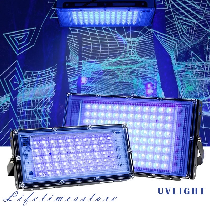 現貨秒出UV螢光燈50W-100W-395NM-紫光燈舞台燈-印刷噴塗UV膠固化活動造景反光UV螢光燈