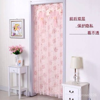 【優選精品】免打孔紗窗門簾不透門簾半簾遮光蕾絲佈藝門簾防蚊門簾臥室隔斷簾ins日韓風 LIS4