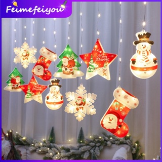 聖誕窗簾 LED 燈串雪人童話燈銅線 USB 電池電源聖誕樹裝飾傢居商店櫥窗室內照明