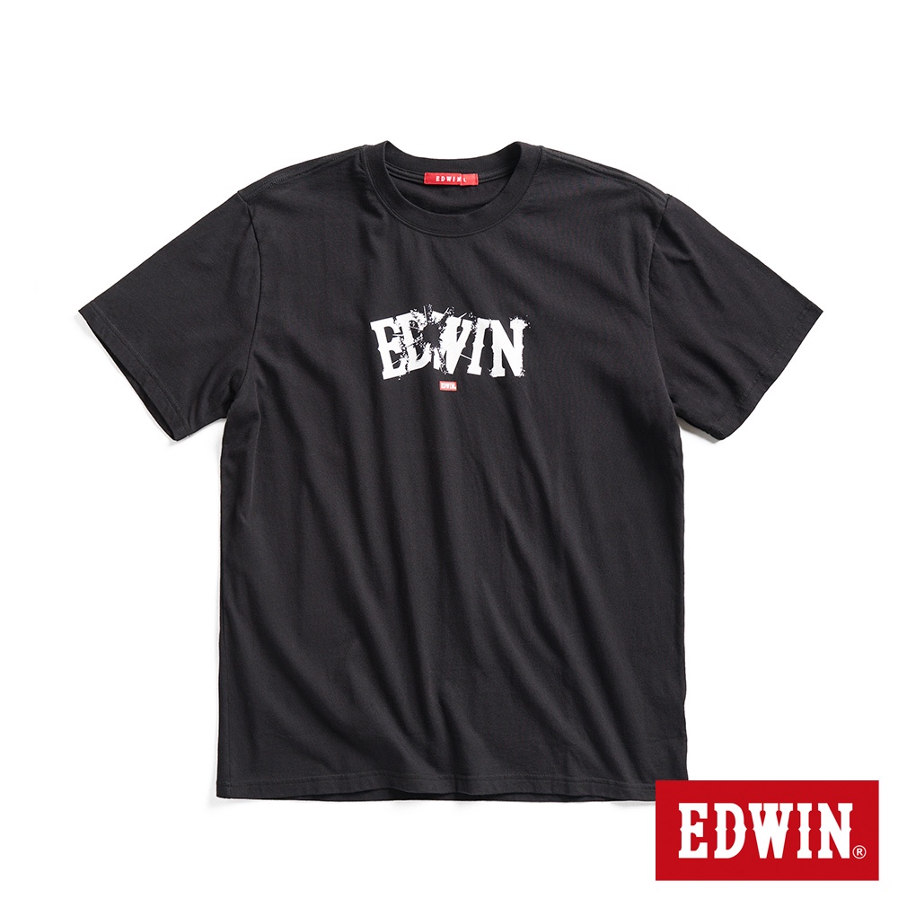 EDWIN 能量爆炸LOGO短袖T恤(黑色)-男款 網路獨家