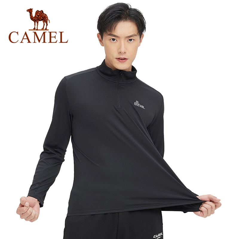 Camel運動長袖t恤速乾男士健身跑步防紫外線上衣