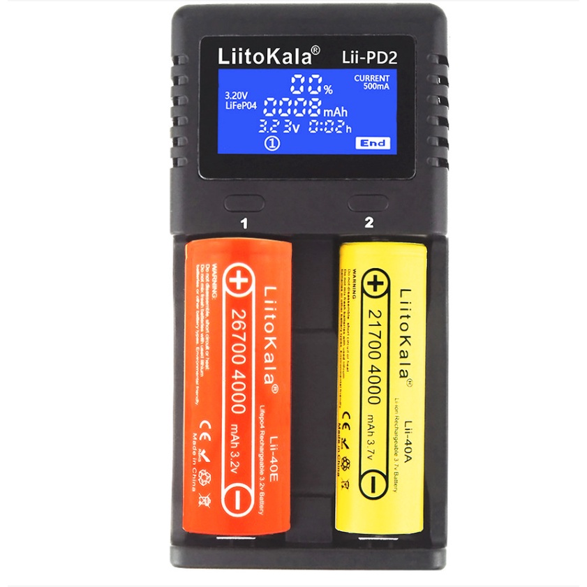 LiitoKala Lii-PD2 18650液晶 26650鋰電池充電器 3.7V21700 2槽 鋰電池 LCD 充