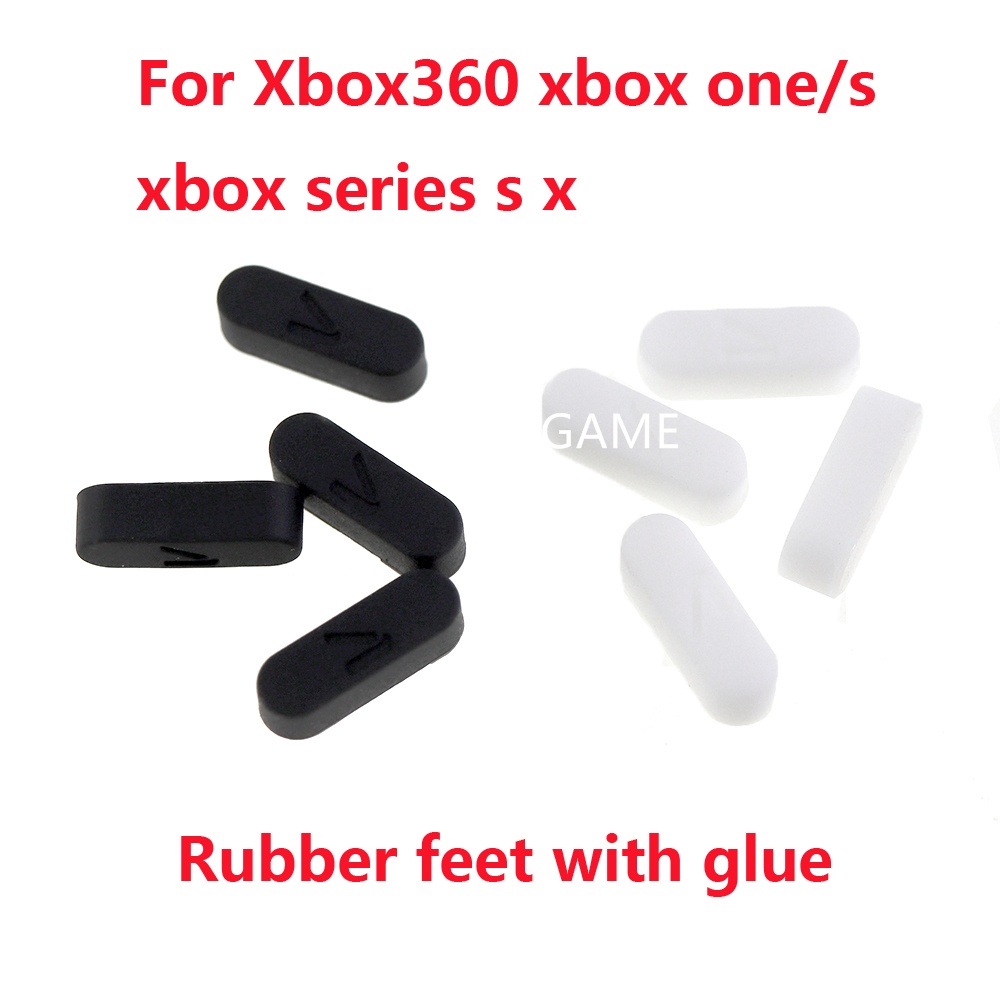 4 件/套黑色白色橡膠腳帶膠水適用於 XBOX360 xbox one/s xbox series s x 外殼橡膠蓋
