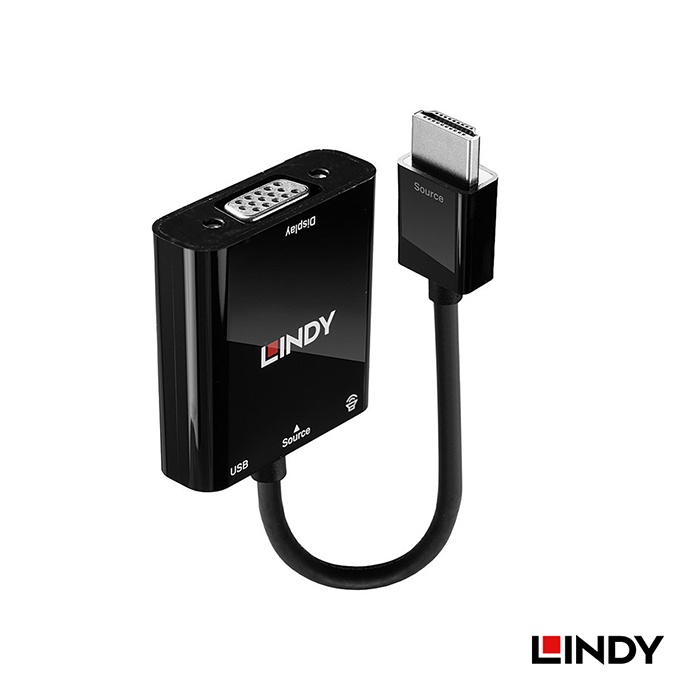 LINDY 林帝 主動式 HDMI TO VGA &amp; 音源轉接器 (38285)