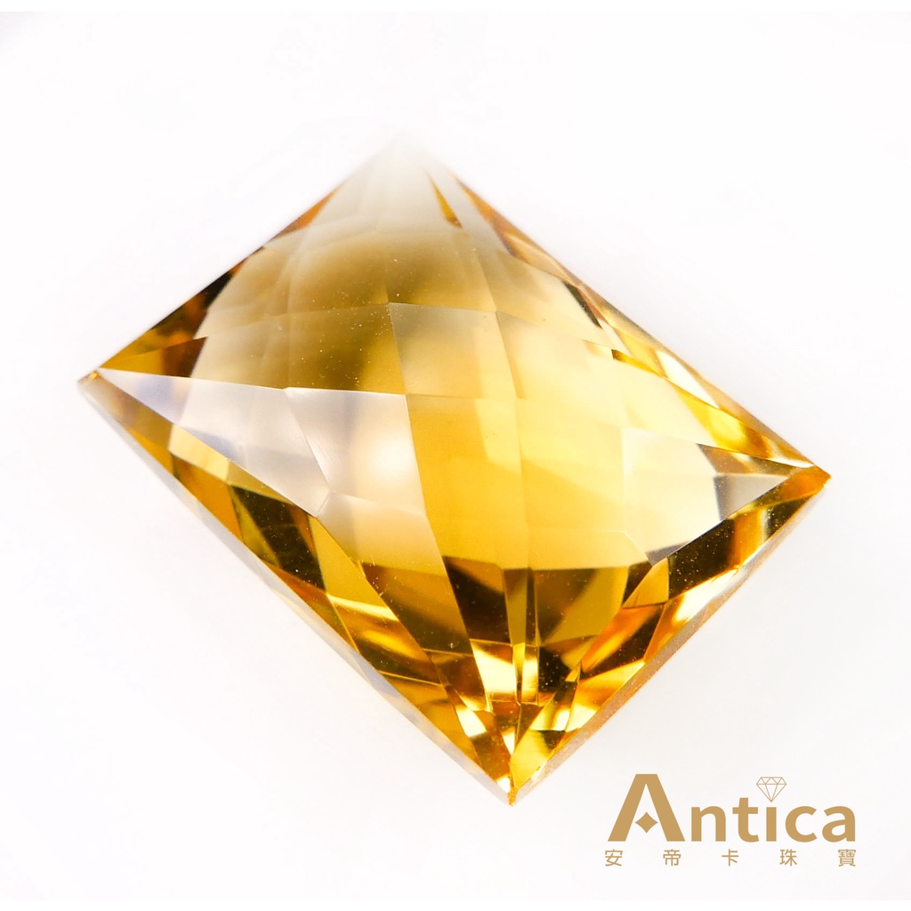 [ANTICA] 黃水晶 Yellow Quartz  22.16克拉 長方 黃色 橘色 巴西 （經理推薦）安帝卡珠寶