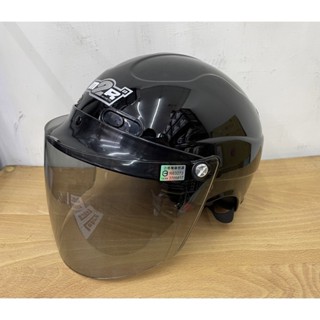 ((( 外貌協會 ))) M2R-09 透氣半罩安全帽( 亮黑 /淺墨鏡片)原價550現在特價400元