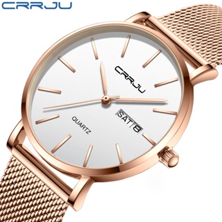 Crrju女士手錶原創品牌多功能時尚奢華模擬石英不銹鋼防水2188 X
