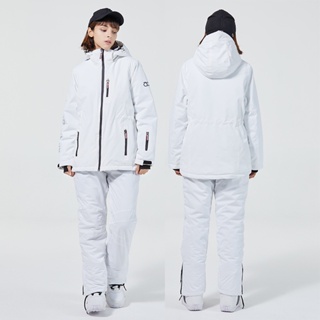 酷峰KUFUN滑雪服女男套裝 雪衣雪褲 白色套裝情侶款冬季戶外單板雙板滑雪衣褲防風防水保暖加厚