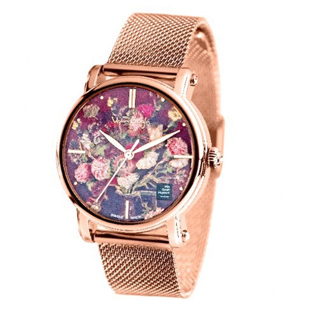 【高雄時光鐘錶公司】梵谷 Van Gogh Swiss Watch OPCL-MB 秋菊花瓶 經典名畫女錶 手錶生日禮物