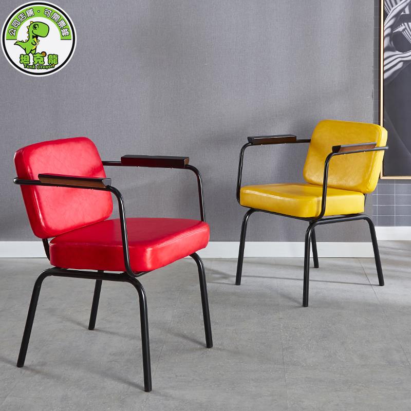 工業風椅子美式鐵藝咖啡廳酒吧極簡設計師休閑loft椅創意復古餐椅