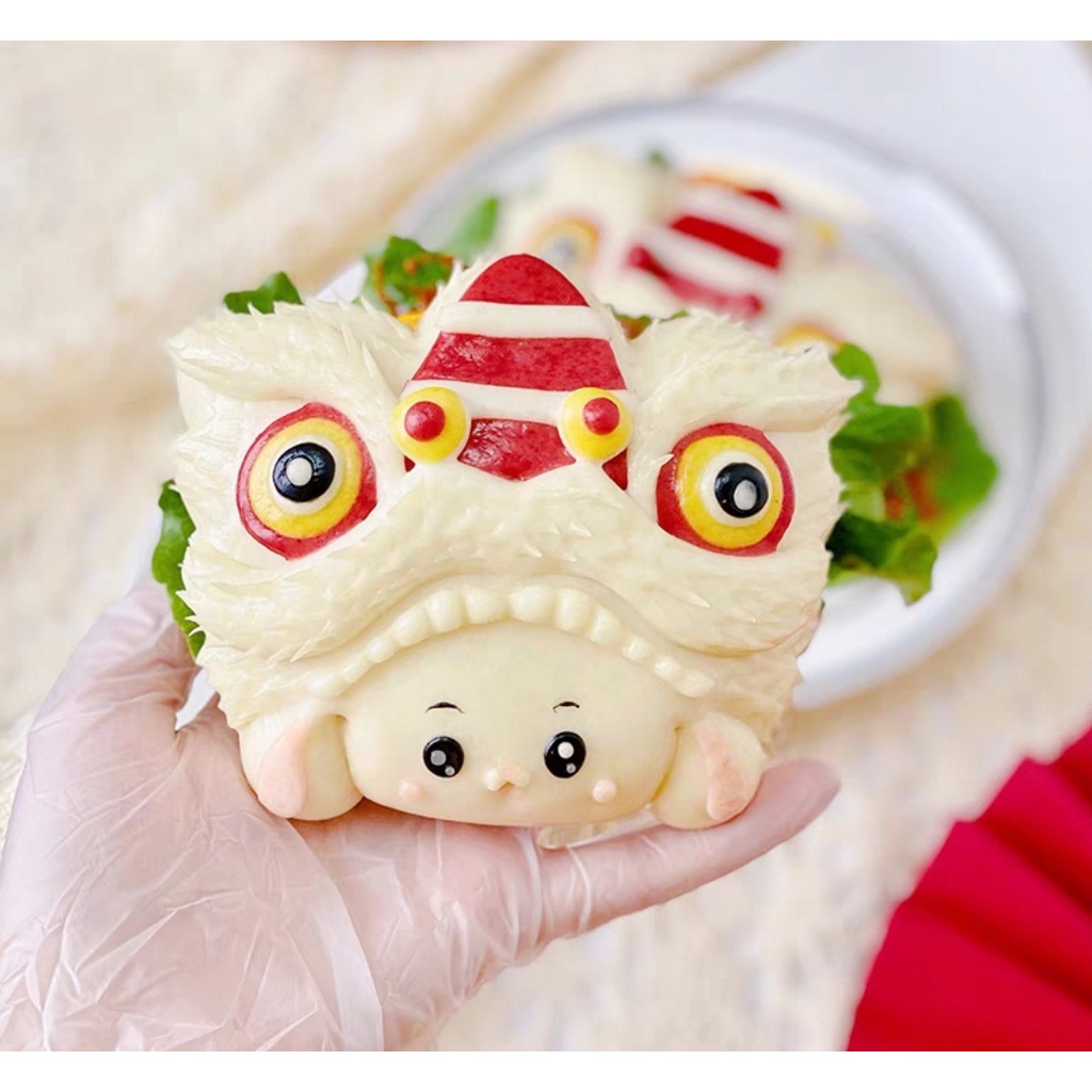 品名：#DIY手壓式可愛卡哇伊新年系列醒獅造型饅頭餅乾模具
