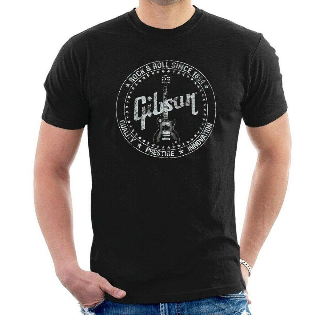 【時尚 T 恤】自 1894 年以來的男士 T 恤 Gibson Mccarty Les Paul 吉他復古風格 100