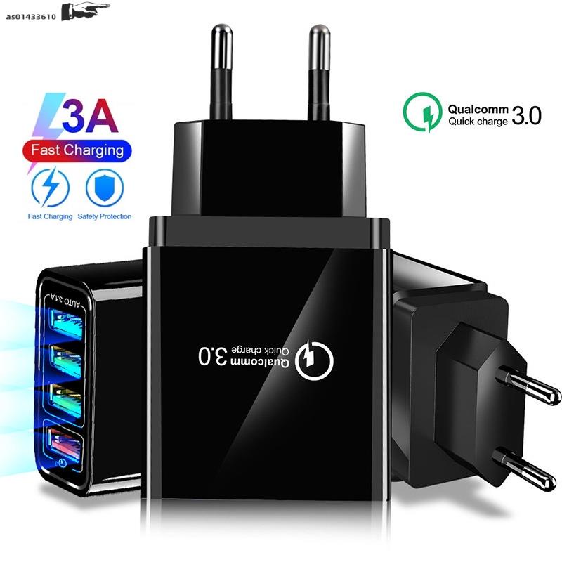 4 Ports Adapter QC 3.0 Quick Charge 3.0 USB Charger EU/US Pl