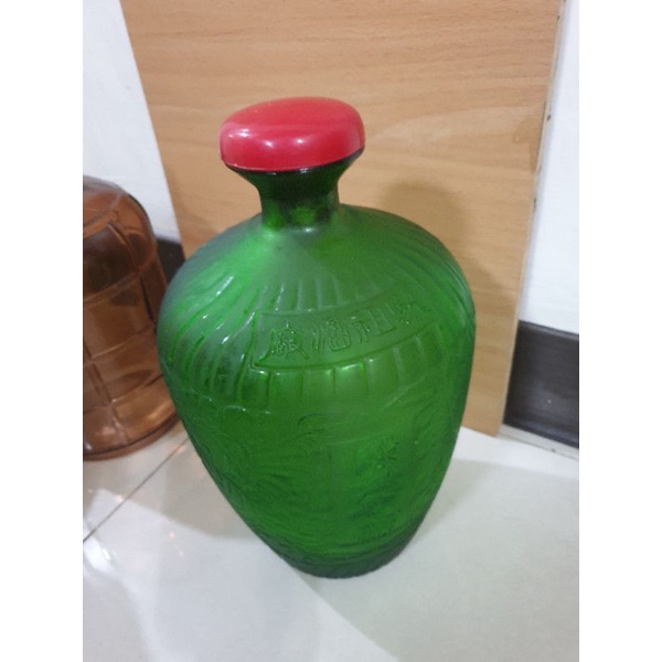 二手正老件綠色玻璃瓶馬祖酒廠陳年老酒瓶子