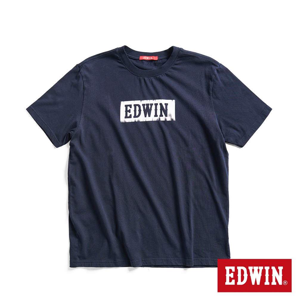 EDWIN 網路獨家 工業風格LOGO經典短袖T恤(丈青色)-男款