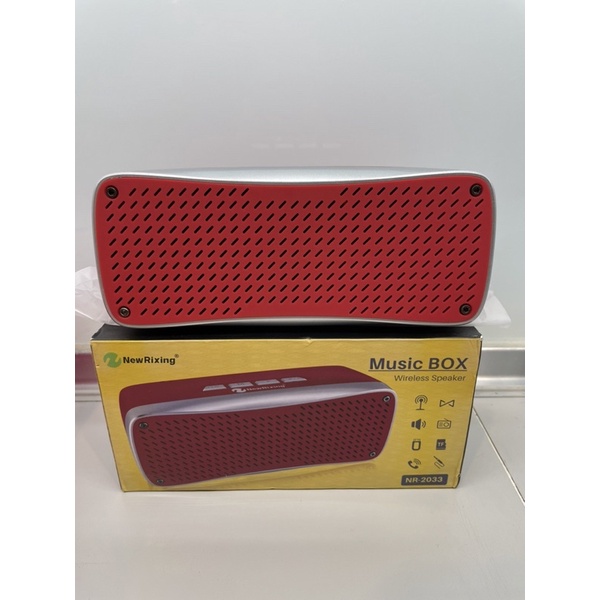 紅色 NR-2033 無線 雙聲道 藍芽 藍牙 喇叭 音箱 music box TF card/Aux/FM/來電接聽