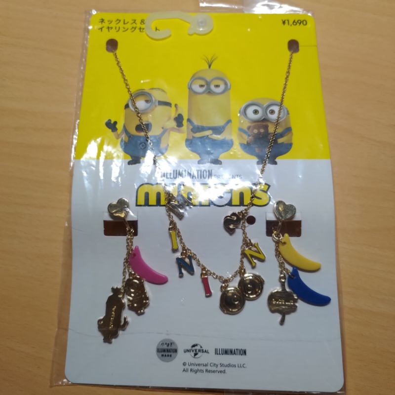 小小兵 GU 聯名週邊 項鍊耳環組 minions