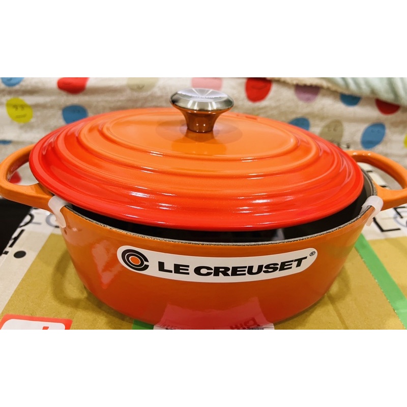 全新【Le Creuset】琺瑯鑄鐵鍋橢圓鍋23cm(火焰橘)