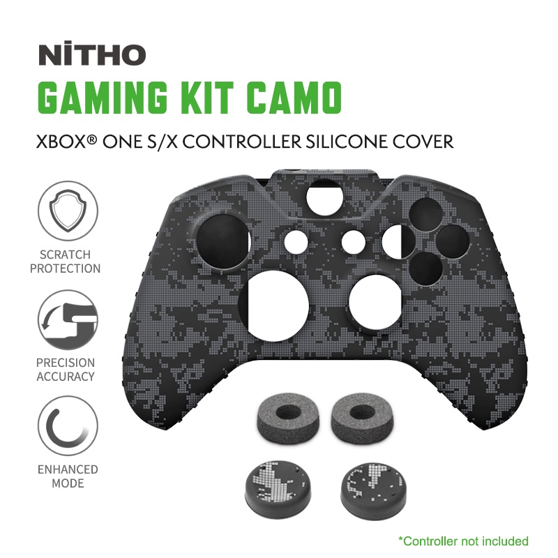 【NiTHO】耐托 Xbox One S/X手把保護套組 手柄矽膠套 防滑套 橡膠套 手柄套 搖桿帽 Xbox配件 迷彩
